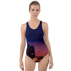 San Francisco Night Evening Lights Cut-out Back One Piece Swimsuit by BangZart