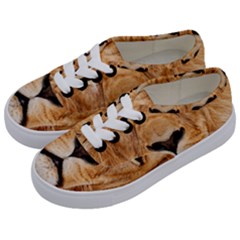 Africa African Animal Cat Close Up Kids  Classic Low Top Sneakers by BangZart