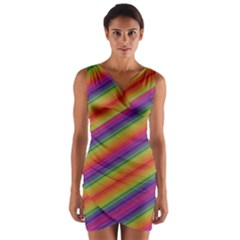 Spectrum Psychedelic Wrap Front Bodycon Dress