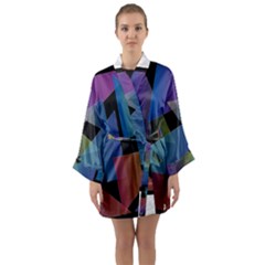 Triangle Gradient Abstract Geometry Long Sleeve Kimono Robe by BangZart