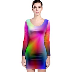 Course Gradient Background Color Long Sleeve Bodycon Dress by BangZart