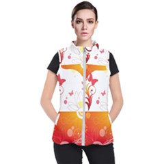 Spring Butterfly Flower Plant Women s Puffer Vest by BangZart