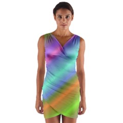 Background Course Abstract Pattern Wrap Front Bodycon Dress