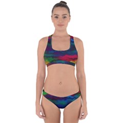 Watercolour Color Background Cross Back Hipster Bikini Set by BangZart