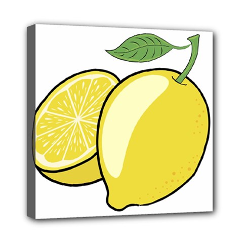Lemon Fruit Green Yellow Citrus Mini Canvas 8  X 8  by BangZart