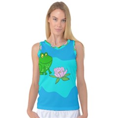 Frog Flower Lilypad Lily Pad Water Women s Basketball Tank Top by BangZart
