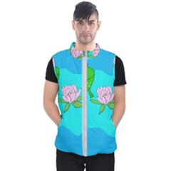 Frog Flower Lilypad Lily Pad Water Men s Puffer Vest by BangZart
