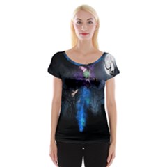 Magical Fantasy Wild Darkness Mist Cap Sleeve Tops by BangZart