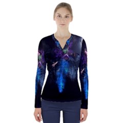 Magical Fantasy Wild Darkness Mist V-neck Long Sleeve Top by BangZart