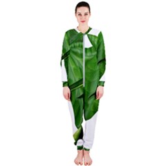 Plant Berry Leaves Green Flower Onepiece Jumpsuit (ladies)  by BangZart