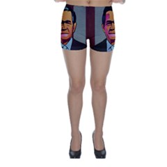 George W Bush Pop Art President Usa Skinny Shorts by BangZart