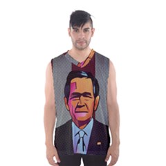 George W Bush Pop Art President Usa Men s Basketball Tank Top by BangZart