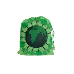 Earth Forest Forestry Lush Green Drawstring Pouches (medium) 