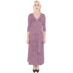 Triangle Background Abstract Quarter Sleeve Wrap Maxi Dress by BangZart