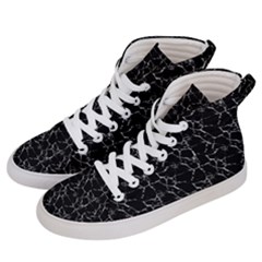 Black And White Textured Pattern Women s Hi-top Skate Sneakers by dflcprints