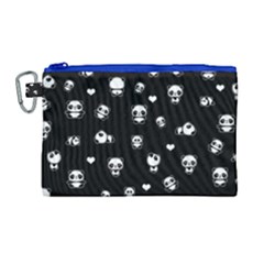 Panda Pattern Canvas Cosmetic Bag (large) by Valentinaart