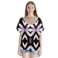 Japan Is A Beautiful Place In Calm Style V-neck Flutter Sleeve Top by pepitasart