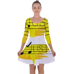 Music Dance Abstract Clip Art Quarter Sleeve Skater Dress by Celenk