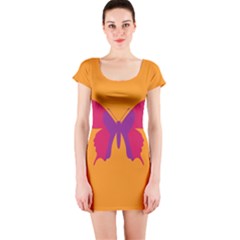 Butterfly Wings Insect Nature Short Sleeve Bodycon Dress by Celenk
