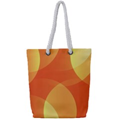 Abstract Orange Yellow Red Color Full Print Rope Handle Tote (small)