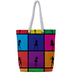 Girls Fashion Fashion Girl Young Full Print Rope Handle Tote (small)