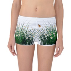 Spring Flowers Grass Meadow Plant Reversible Boyleg Bikini Bottoms by Celenk