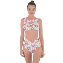 Stamping Pattern Fashion Background Bandaged Up Bikini Set  by Celenk