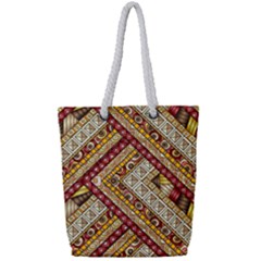 Ethnic Pattern Styles Art Backgrounds Vector Full Print Rope Handle Tote (small)