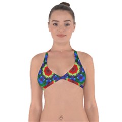 Fractal Digital Mandala Floral Halter Neck Bikini Top by Celenk