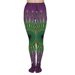 Purple Mandala Fractal Glass Women s Tights by Celenk