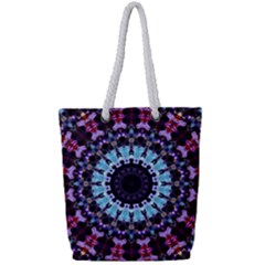 Kaleidoscope Shape Abstract Design Full Print Rope Handle Tote (small)