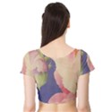 Fabric Textile Abstract Pattern Short Sleeve Crop Top View2