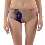 Fabric Textile Abstract Pattern Reversible Mid-Waist Bikini Bottoms
