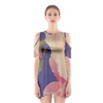 Fabric Textile Abstract Pattern Shoulder Cutout One Piece