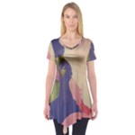 Fabric Textile Abstract Pattern Short Sleeve Tunic 