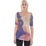Fabric Textile Abstract Pattern Wide Neckline Tee
