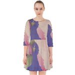 Fabric Textile Abstract Pattern Smock Dress