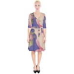 Fabric Textile Abstract Pattern Wrap Up Cocktail Dress