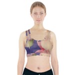 Fabric Textile Abstract Pattern Sports Bra With Pocket