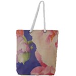 Fabric Textile Abstract Pattern Full Print Rope Handle Tote (Large)