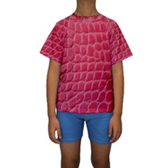 Textile Texture Spotted Fabric Kids  Short Sleeve Swimwear by Celenk