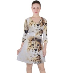 Leopard Animal Art Abstract Ruffle Dress