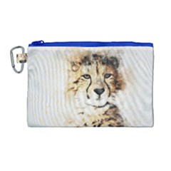 Leopard Animal Art Abstract Canvas Cosmetic Bag (large) by Celenk