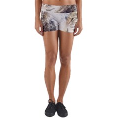 Cat Animal Art Abstract Watercolor Yoga Shorts by Celenk