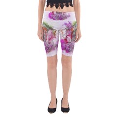Window Flowers Nature Art Abstract Yoga Cropped Leggings by Celenk