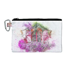 Window Flowers Nature Art Abstract Canvas Cosmetic Bag (medium)