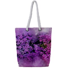 Flowers Spring Art Abstract Nature Full Print Rope Handle Tote (small)