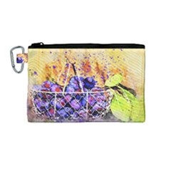 Fruit Plums Art Abstract Nature Canvas Cosmetic Bag (medium)