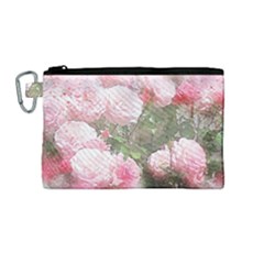 Flowers Roses Art Abstract Nature Canvas Cosmetic Bag (medium)