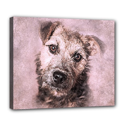 Dog Pet Terrier Art Abstract Deluxe Canvas 24  X 20  